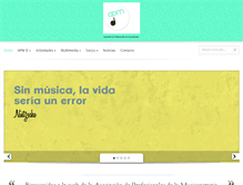 Tablet Screenshot of apm-musicoterapia.com